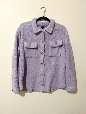 Art Class Girls XXL 18 Violet Purple Sherpa Fleece Shacket Jacket (or Women’s S)